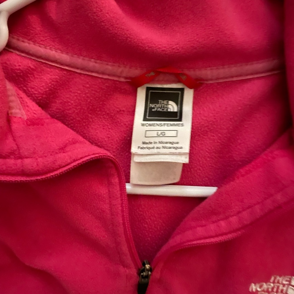 Pink North Face fleece.